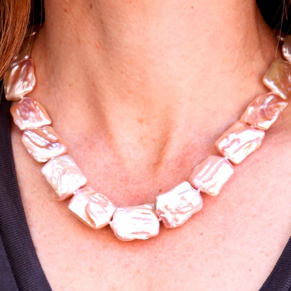 Pearl necklace with sterling clasp. great luster - Picture 7 of 7